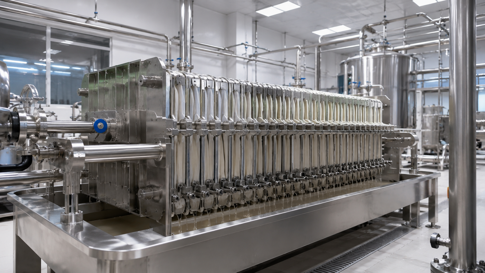 Filter press with diatomite